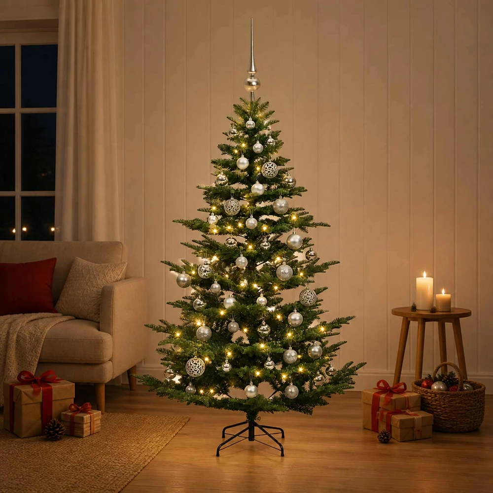 Dirbtinė kalėdinė eglutė su rutuliuku 120 cm 150 LED