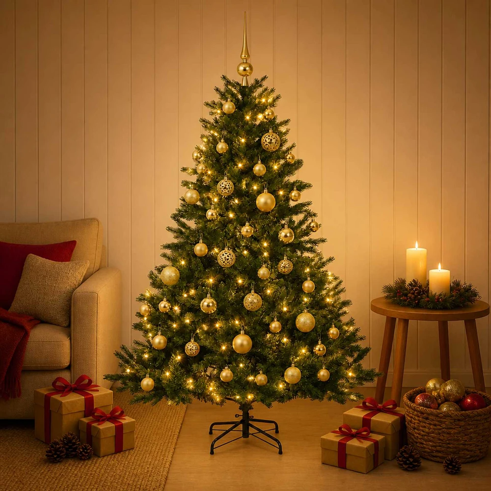 Dirbtinė kalėdinė eglutė su rutuliuku 120 cm 150 LED