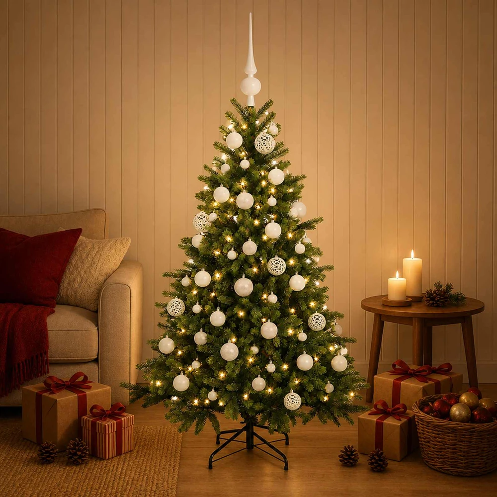 Dirbtinė kalėdinė eglutė su rutuliuku 120 cm 150 LED