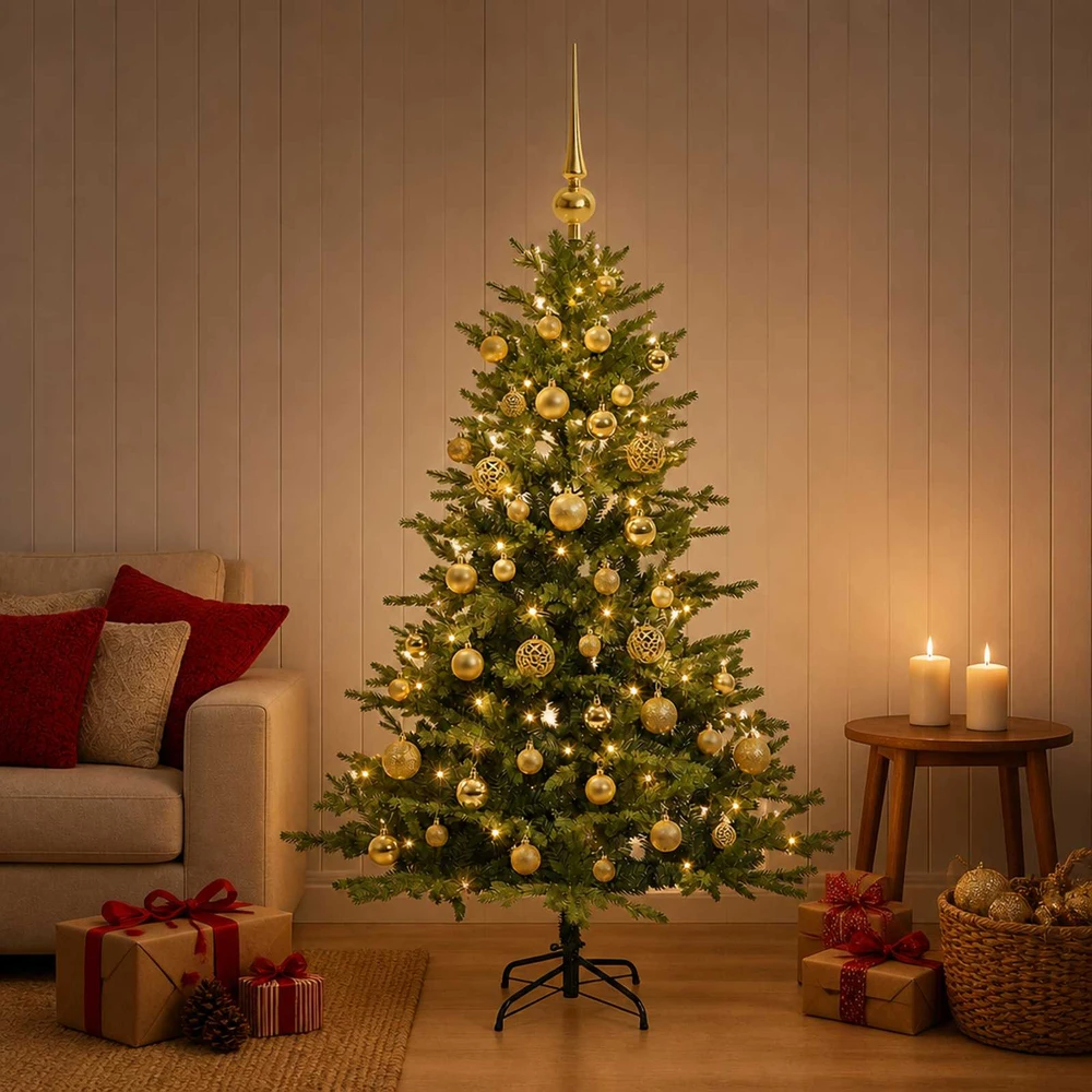 Dirbtinė kalėdinė eglutė su rutuliuku 120 cm 150 LED