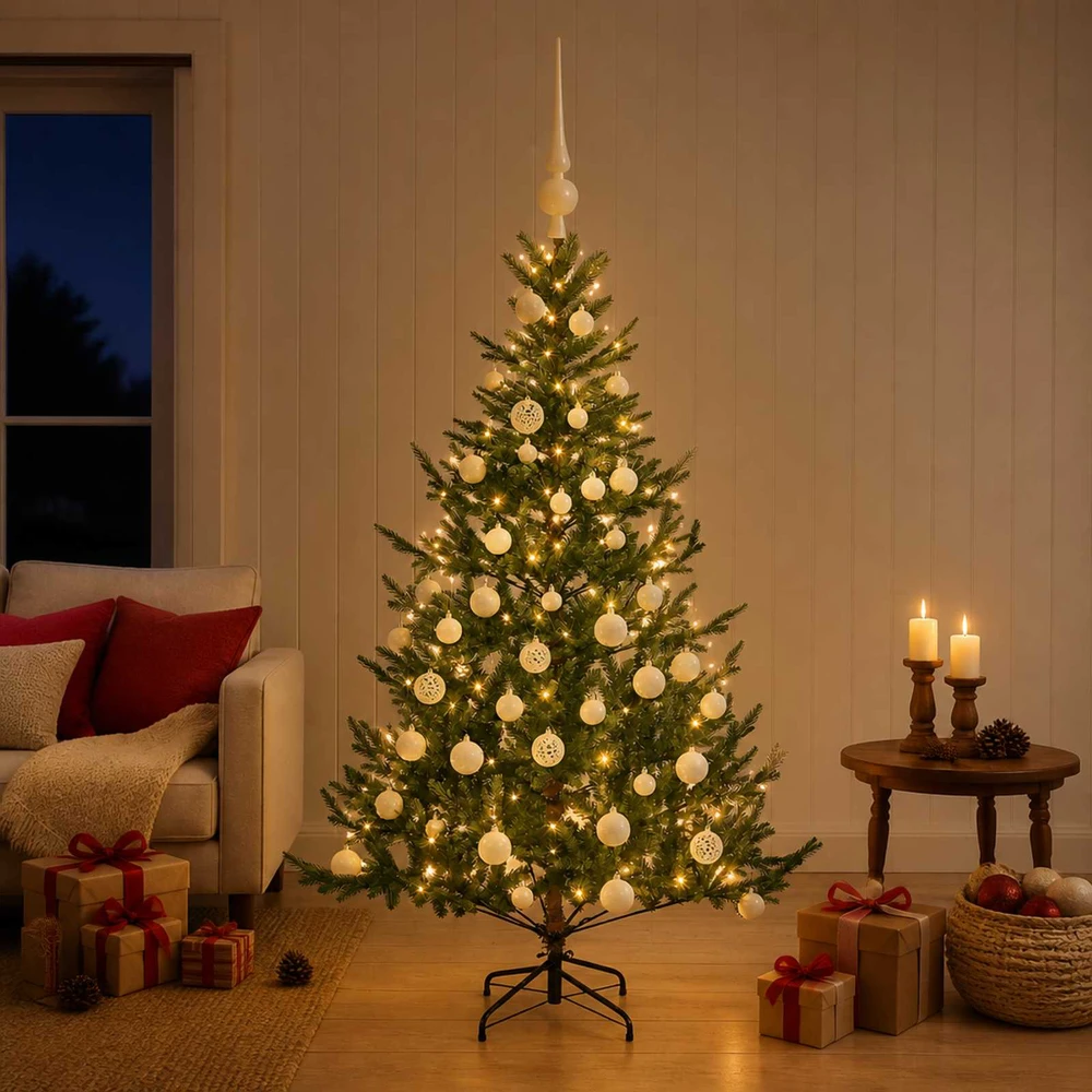Dirbtinė kalėdinė eglutė su rutuliuku 120 cm 150 LED