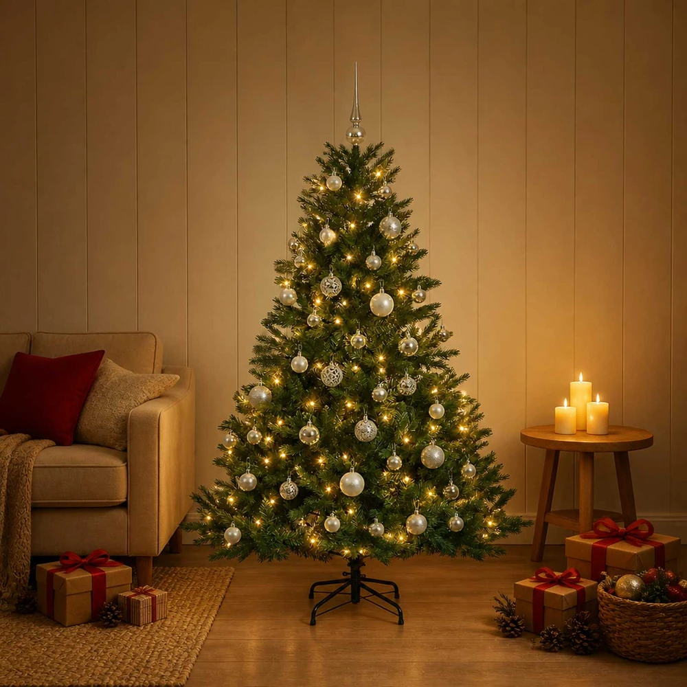 Dirbtinė kalėdinė eglutė su rutuliuku 120 cm 150 LED