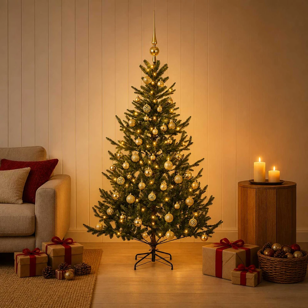 Dirbtinė kalėdinė eglutė su rutuliuku 120 cm 150 LED