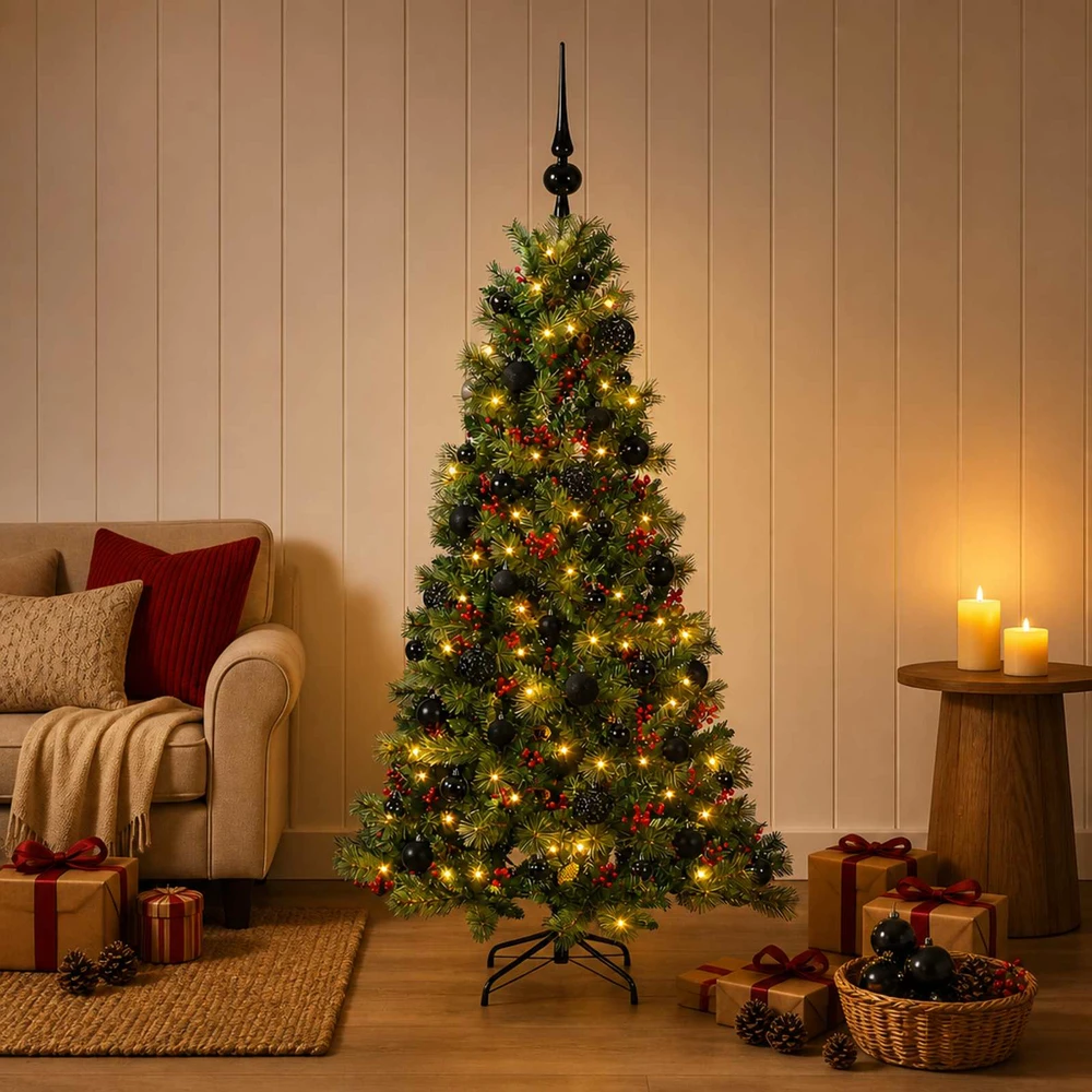 Dirbtinė kalėdinė eglutė su rutuliuku 120 cm 150 LED