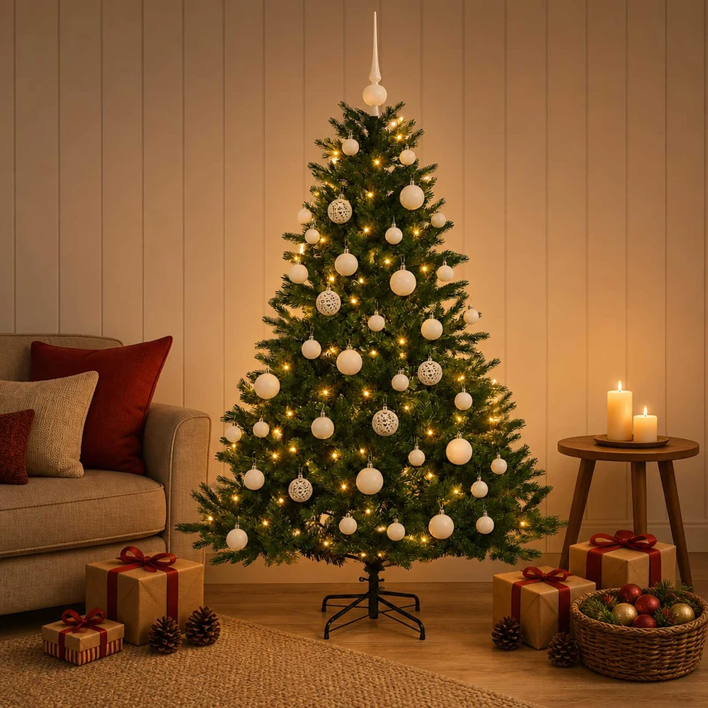Dirbtinė kalėdinė eglutė su rutuliuku 120 cm 150 LED