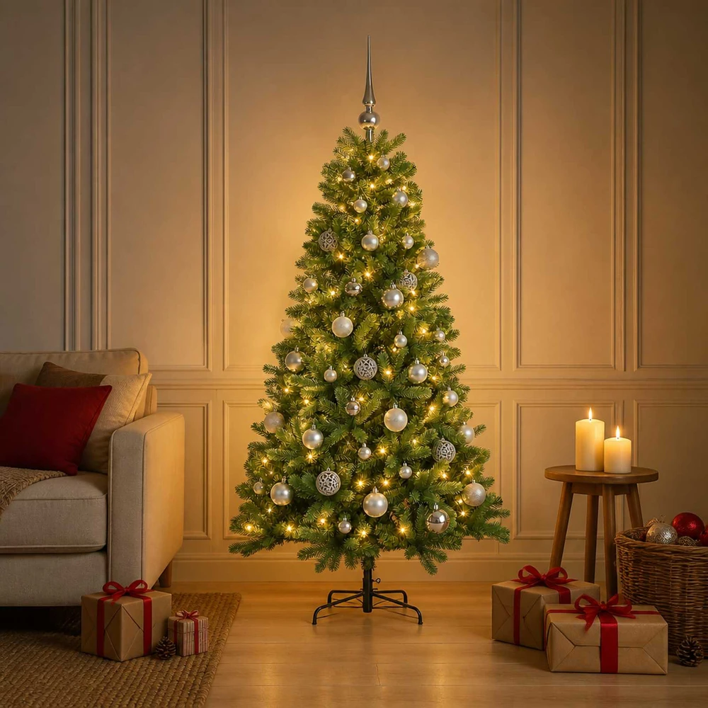 Dirbtinė kalėdinė eglutė su rutuliuku 120 cm 150 LED