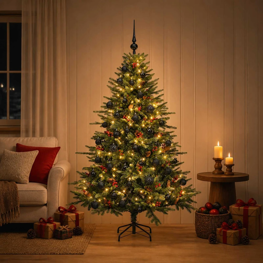 Dirbtinė kalėdinė eglutė su rutuliuku 120 cm 150 LED