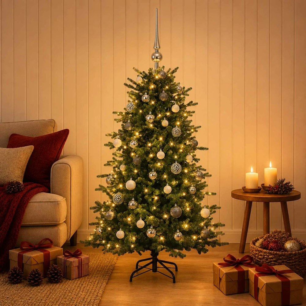 Dirbtinė kalėdinė eglutė su rutuliuku 150 cm 150 LED