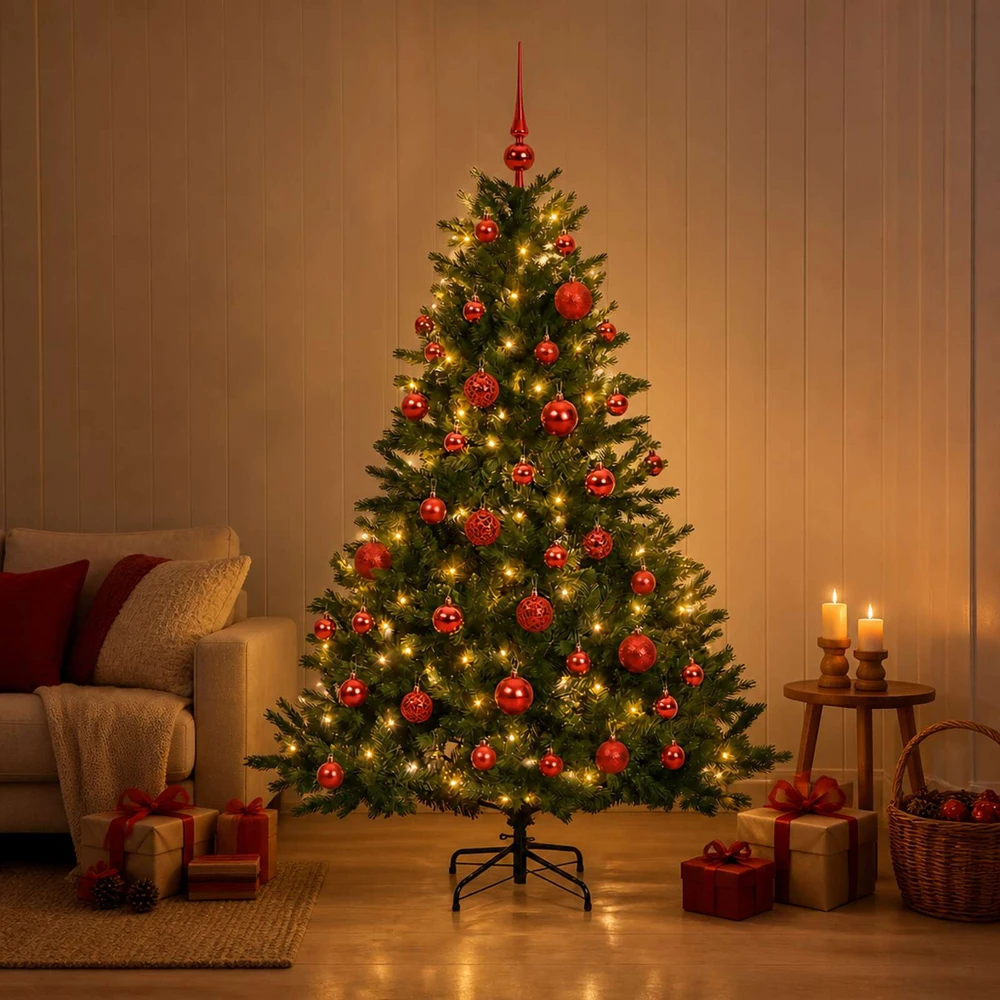 Dirbtinė kalėdinė eglutė su rutuliuku 150 cm 150 LED