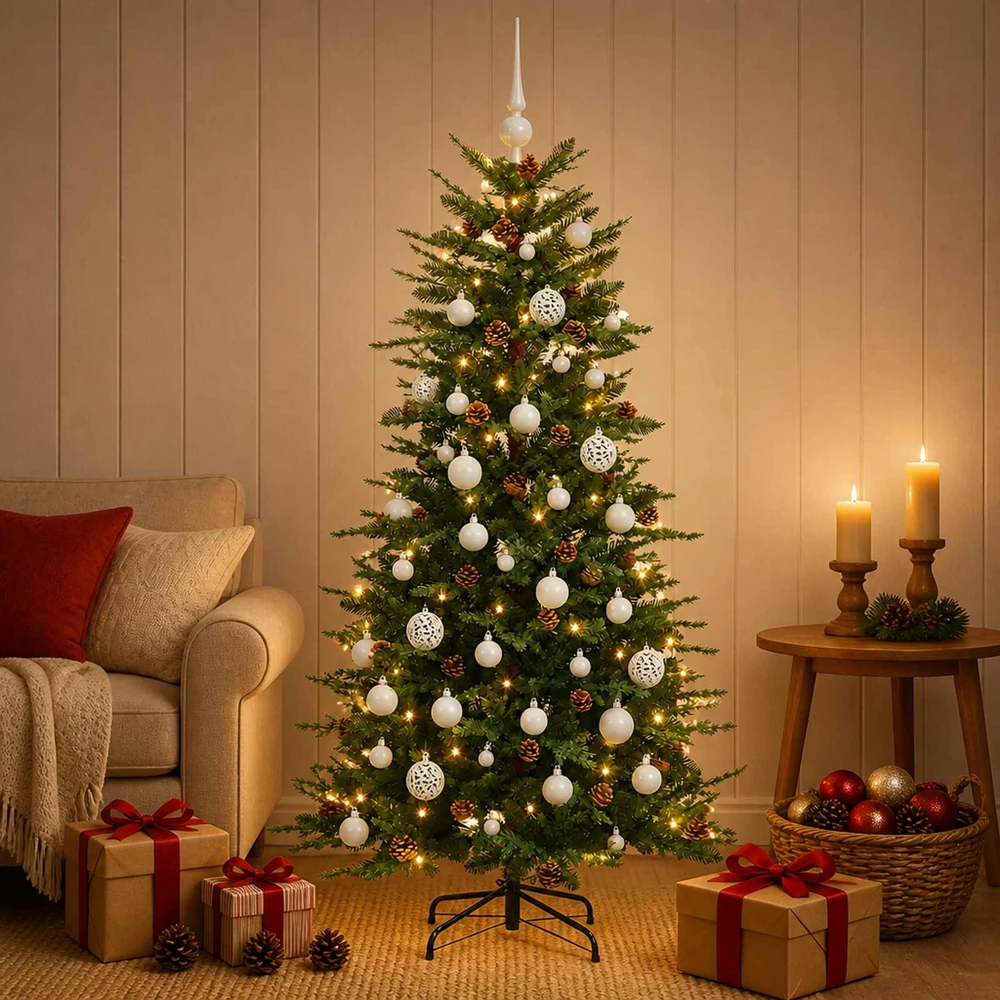 Dirbtinė kalėdinė eglutė su rutuliuku 150 cm 150 LED