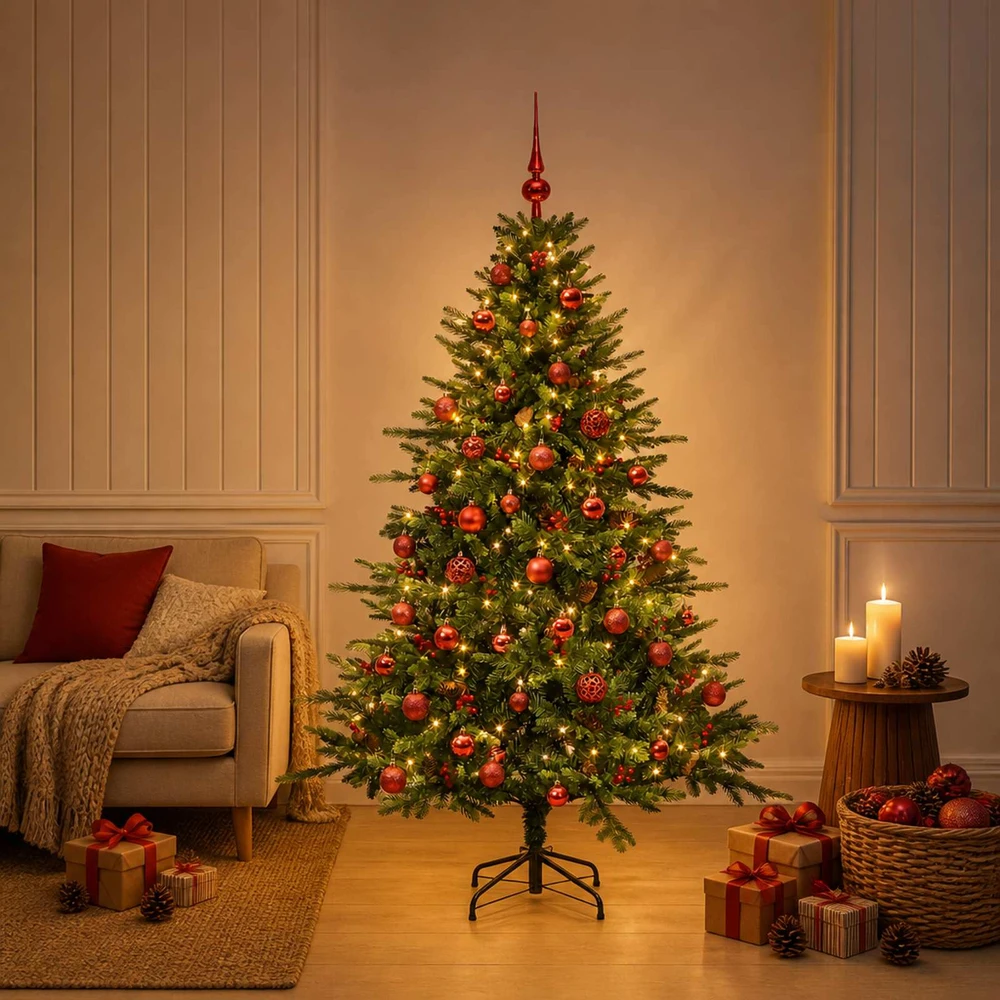 Dirbtinė kalėdinė eglutė su rutuliuku 150 cm 150 LED