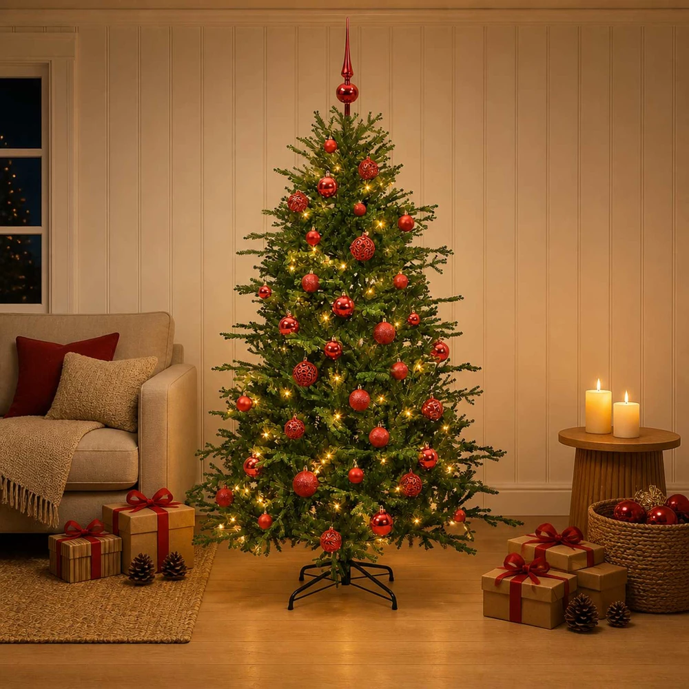 Dirbtinė kalėdinė eglutė su rutuliuku 150 cm 150 LED
