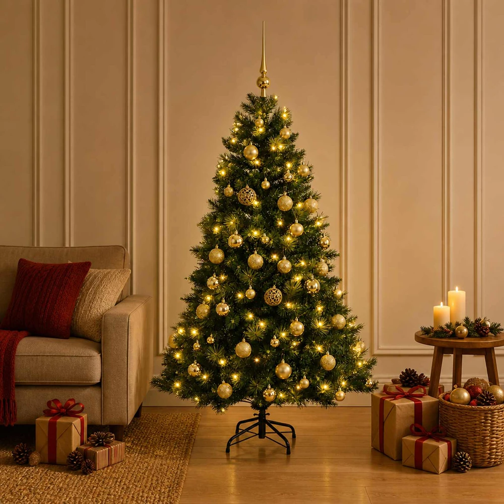 Dirbtinė kalėdinė eglutė su rutuliuku 150 cm 150 LED
