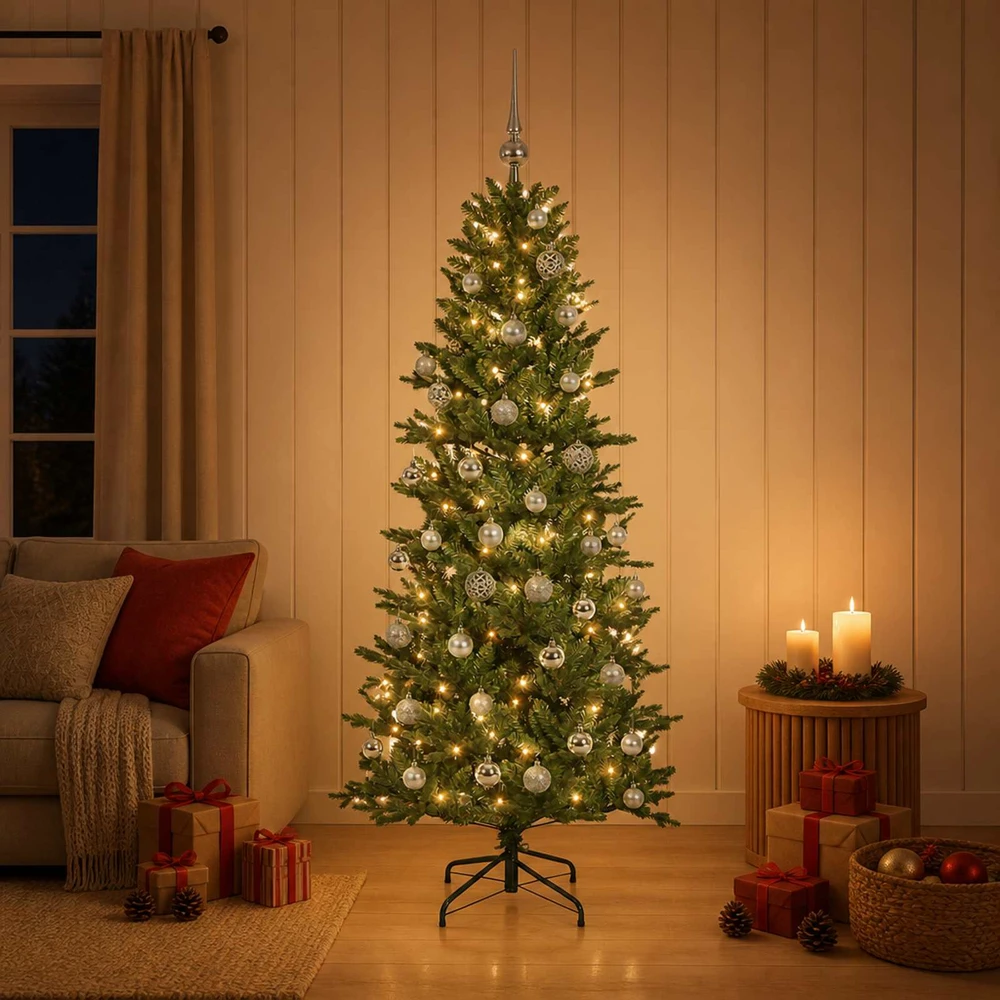 Dirbtinė kalėdinė eglutė su rutuliuku 150 cm 150 LED