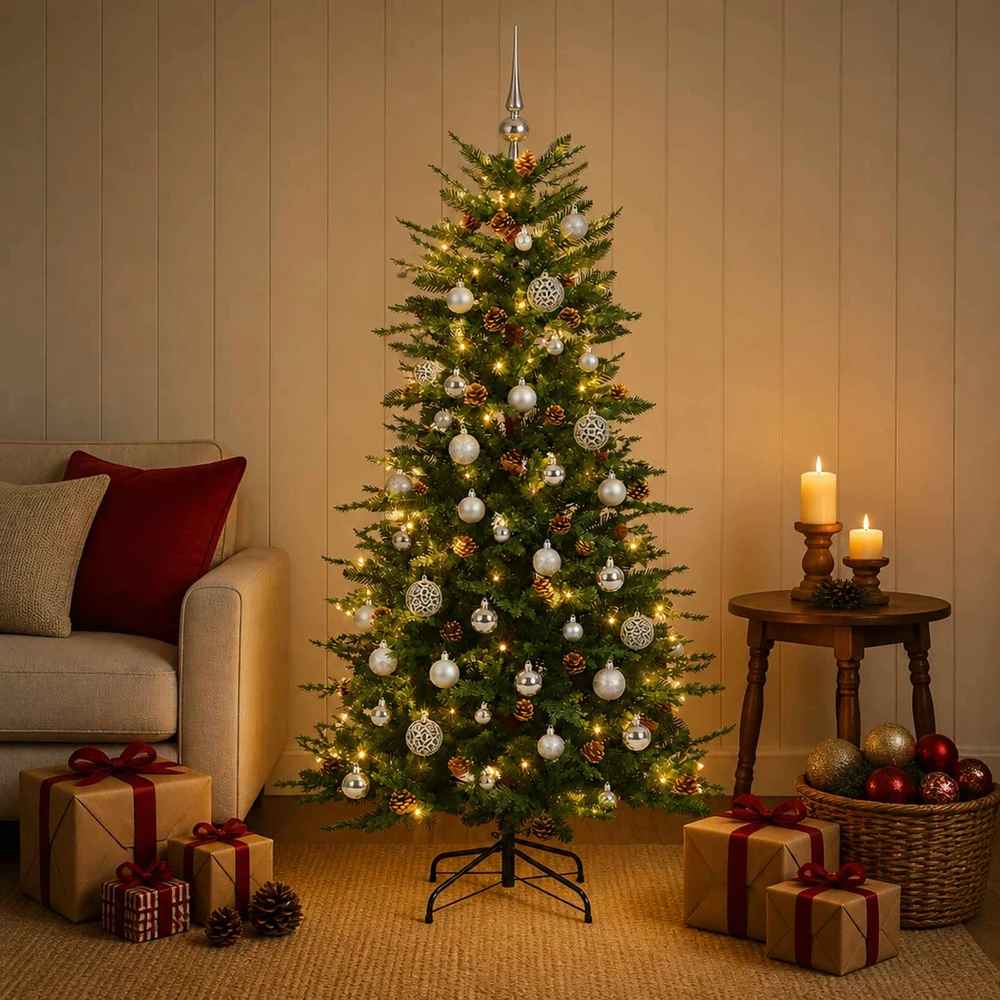Dirbtinė kalėdinė eglutė su rutuliuku 150 cm 150 LED