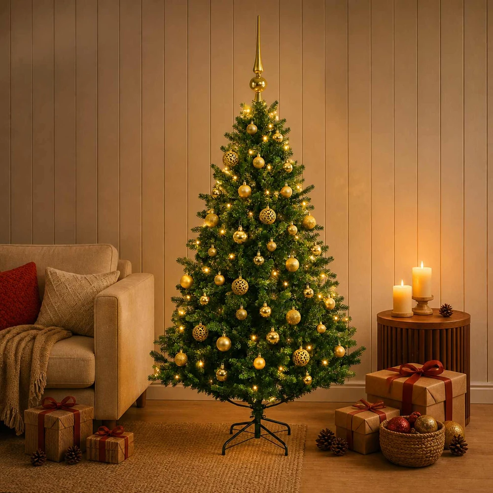 Dirbtinė kalėdinė eglutė su rutuliuku 150 cm 150 LED