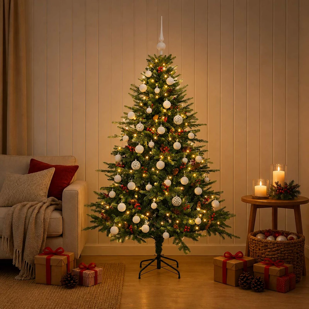Dirbtinė kalėdinė eglutė su rutuliuku 150 cm 150 LED