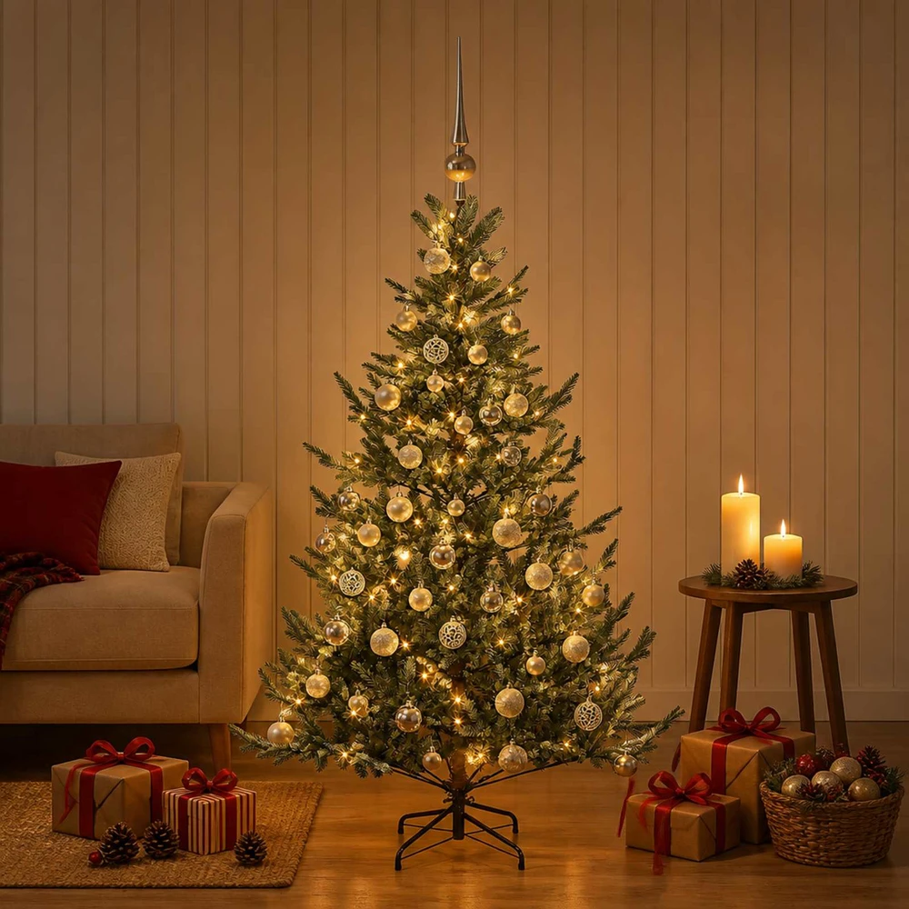 Dirbtinė kalėdinė eglutė su rutuliuku 150 cm 150 LED