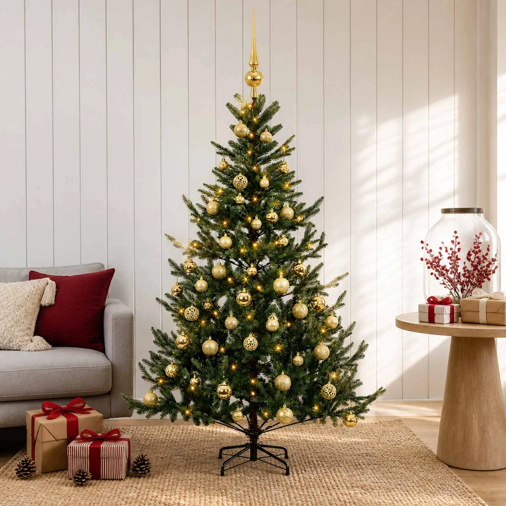 Dirbtinė kalėdinė eglutė su rutuliuku 150 cm 150 LED