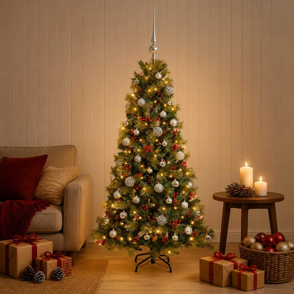 Dirbtinė kalėdinė eglutė su rutuliuku 150 cm 150 LED