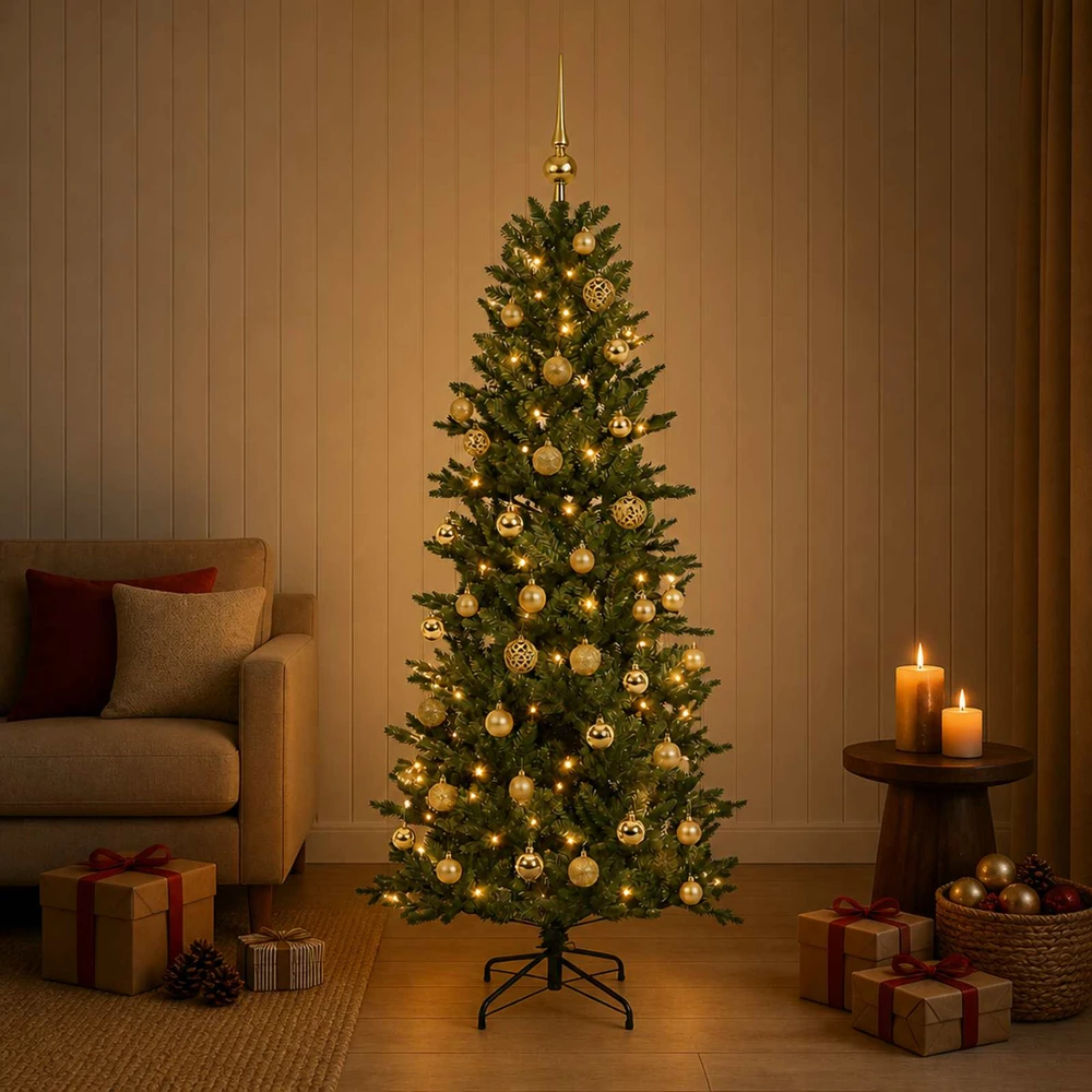 Dirbtinė kalėdinė eglutė su rutuliuku 150 cm 150 LED
