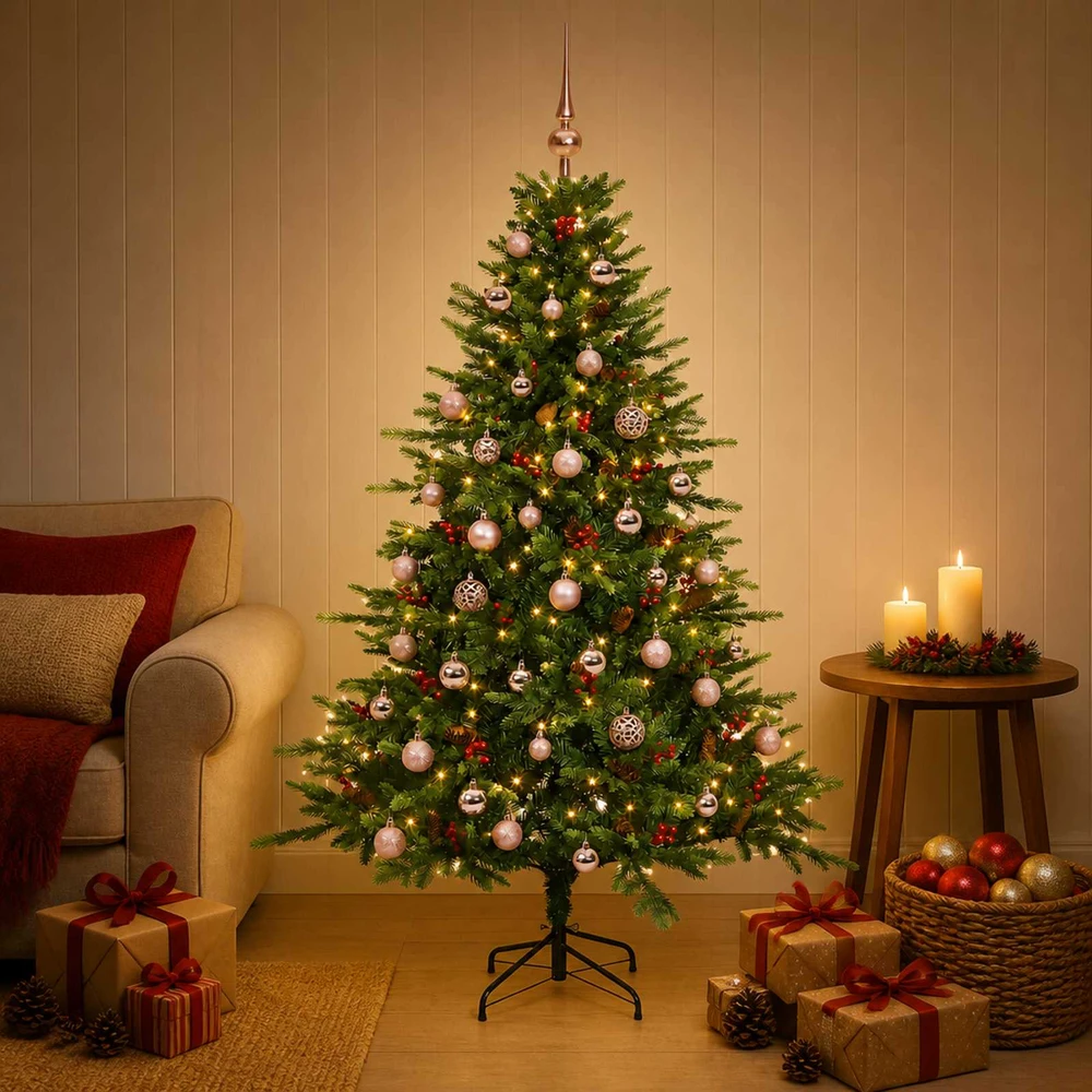 Dirbtinė kalėdinė eglutė su rutuliuku 150 cm 150 LED