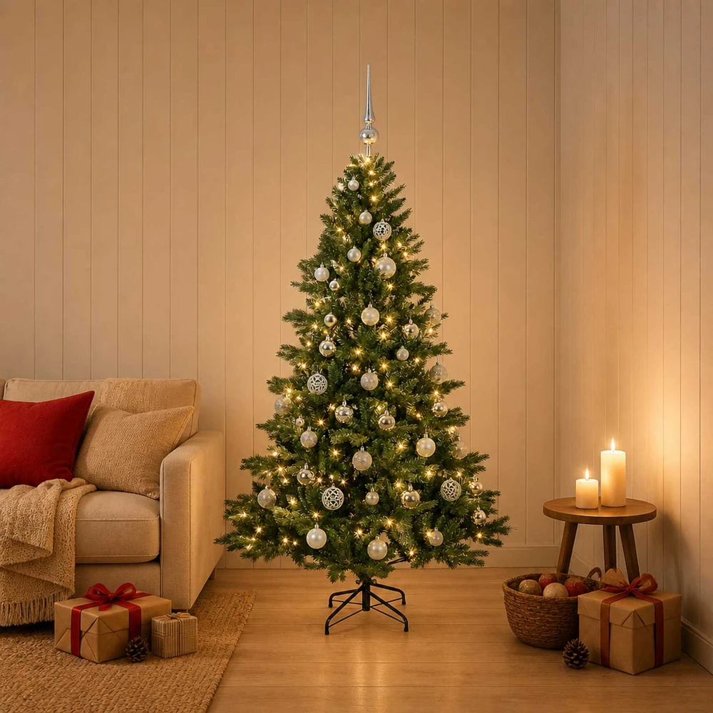 Dirbtinė kalėdinė eglutė su rutuliuku 150 cm 150 LED