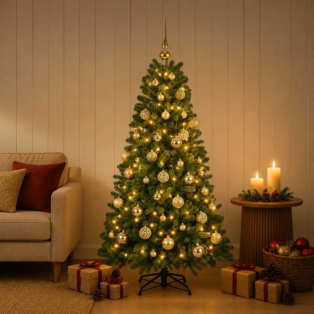 Dirbtinė kalėdinė eglutė su rutuliuku 150 cm 150 LED