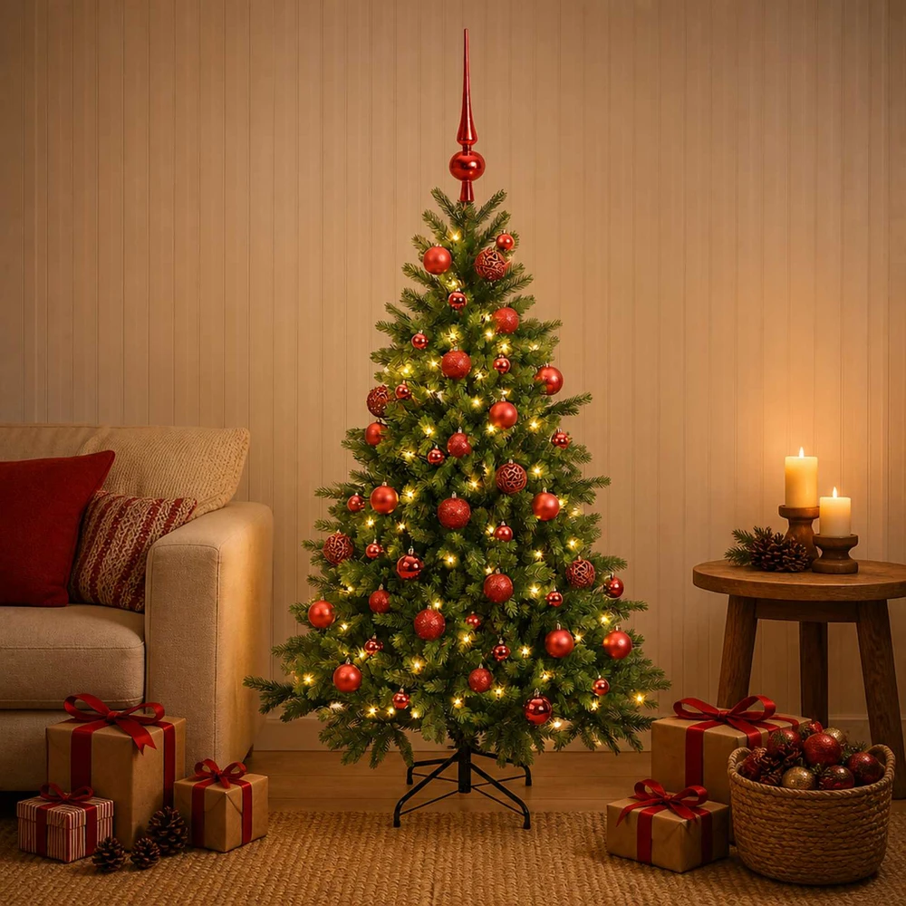 Dirbtinė kalėdinė eglutė su rutuliuku 150 cm 150 LED