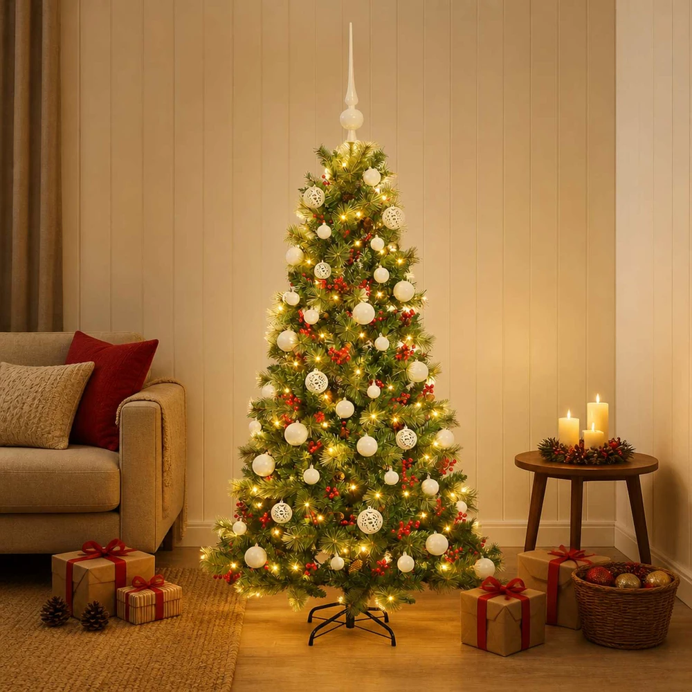 Dirbtinė kalėdinė eglutė su rutuliuku 150 cm 150 LED