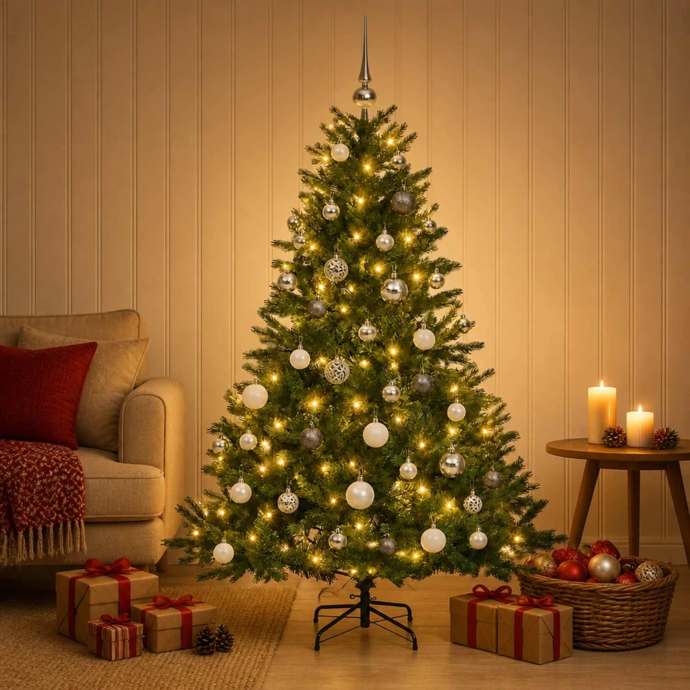 Dirbtinė kalėdinė eglutė su rutuliuku 150 cm 150 LED