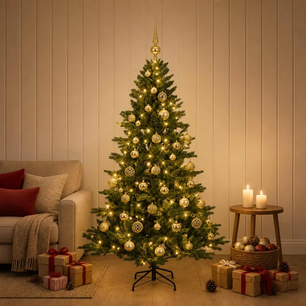 Dirbtinė kalėdinė eglutė su rutuliuku 150 cm 150 LED