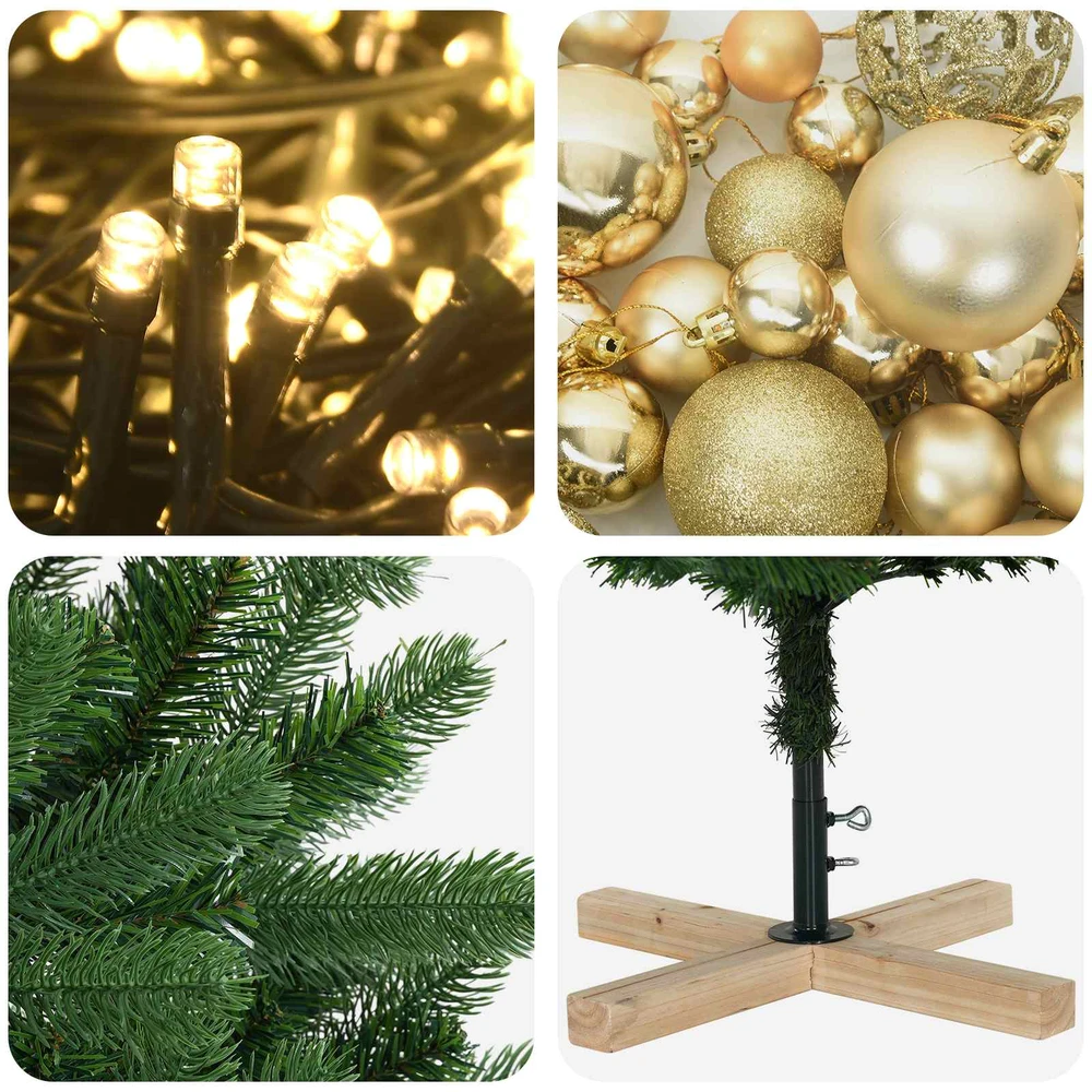 Dirbtinė kalėdinė eglutė su rutuliuku 150 cm 150 LED