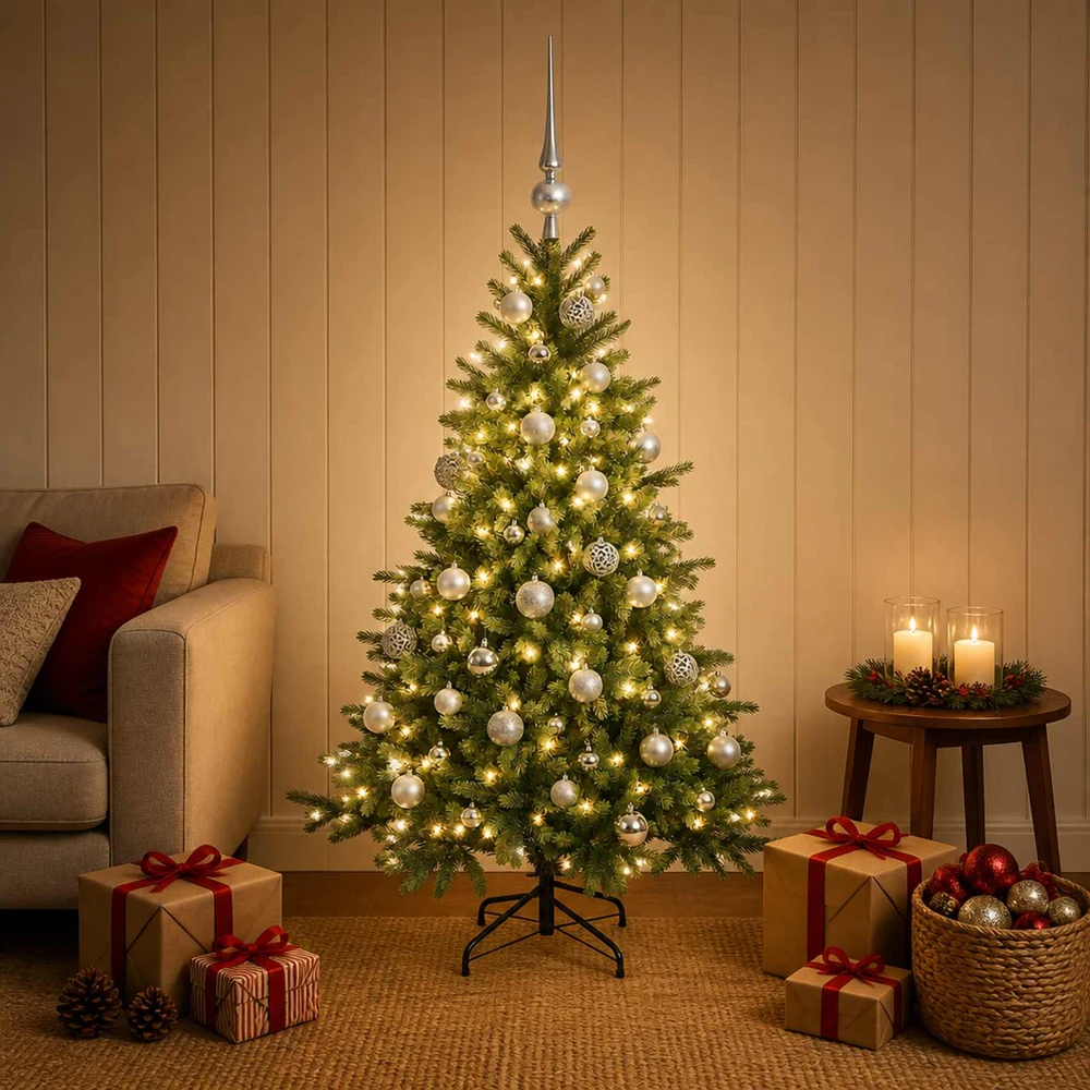 Dirbtinė kalėdinė eglutė su rutuliuku 150 cm 150 LED