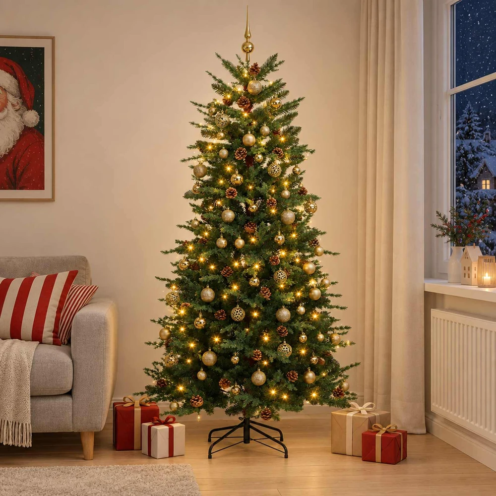 Dirbtinė kalėdinė eglutė su rutuliuku 180 cm 300 LED