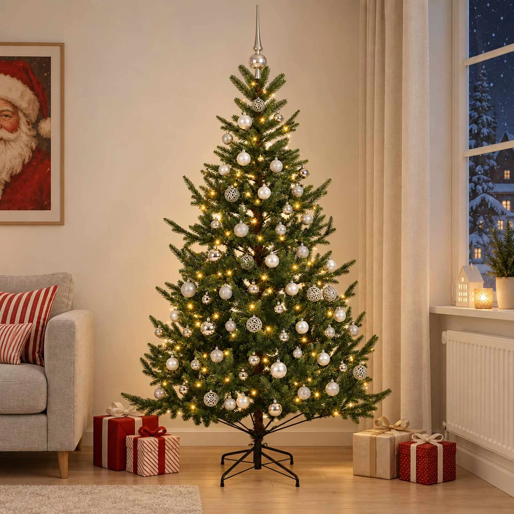 Dirbtinė kalėdinė eglutė su rutuliuku 180 cm 300 LED