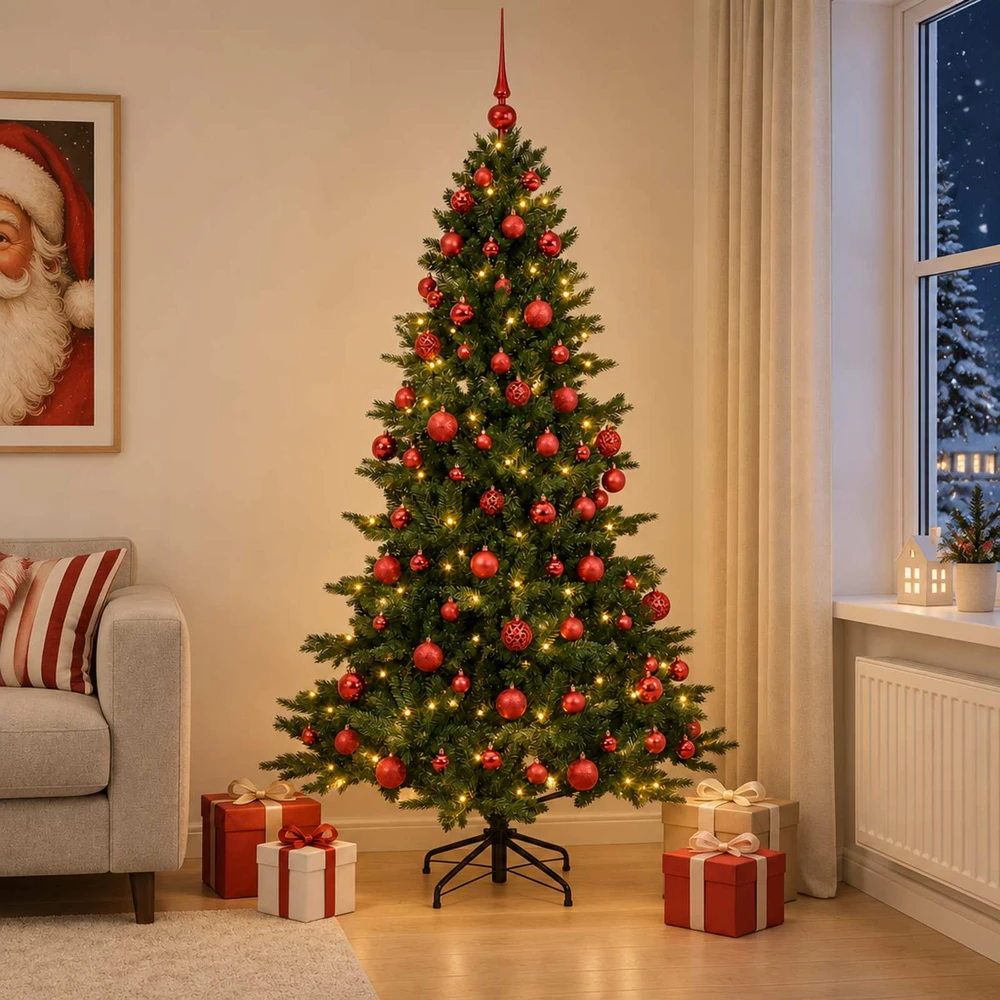 Dirbtinė kalėdinė eglutė su rutuliuku 180 cm 300 LED