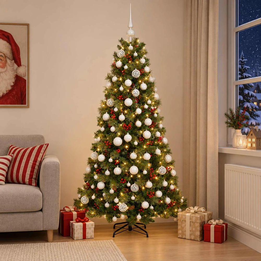 Dirbtinė kalėdinė eglutė su rutuliuku 180 cm 300 LED
