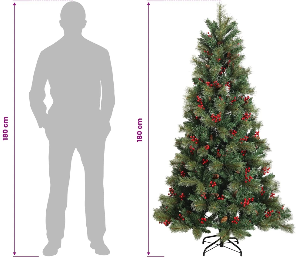Dirbtinė kalėdinė eglutė su rutuliuku 180 cm 300 LED