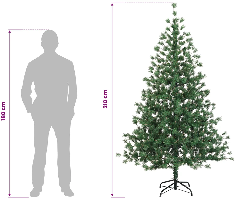 Dirbtinė kalėdinė eglutė su rutuliuku 210 cm 300 LED