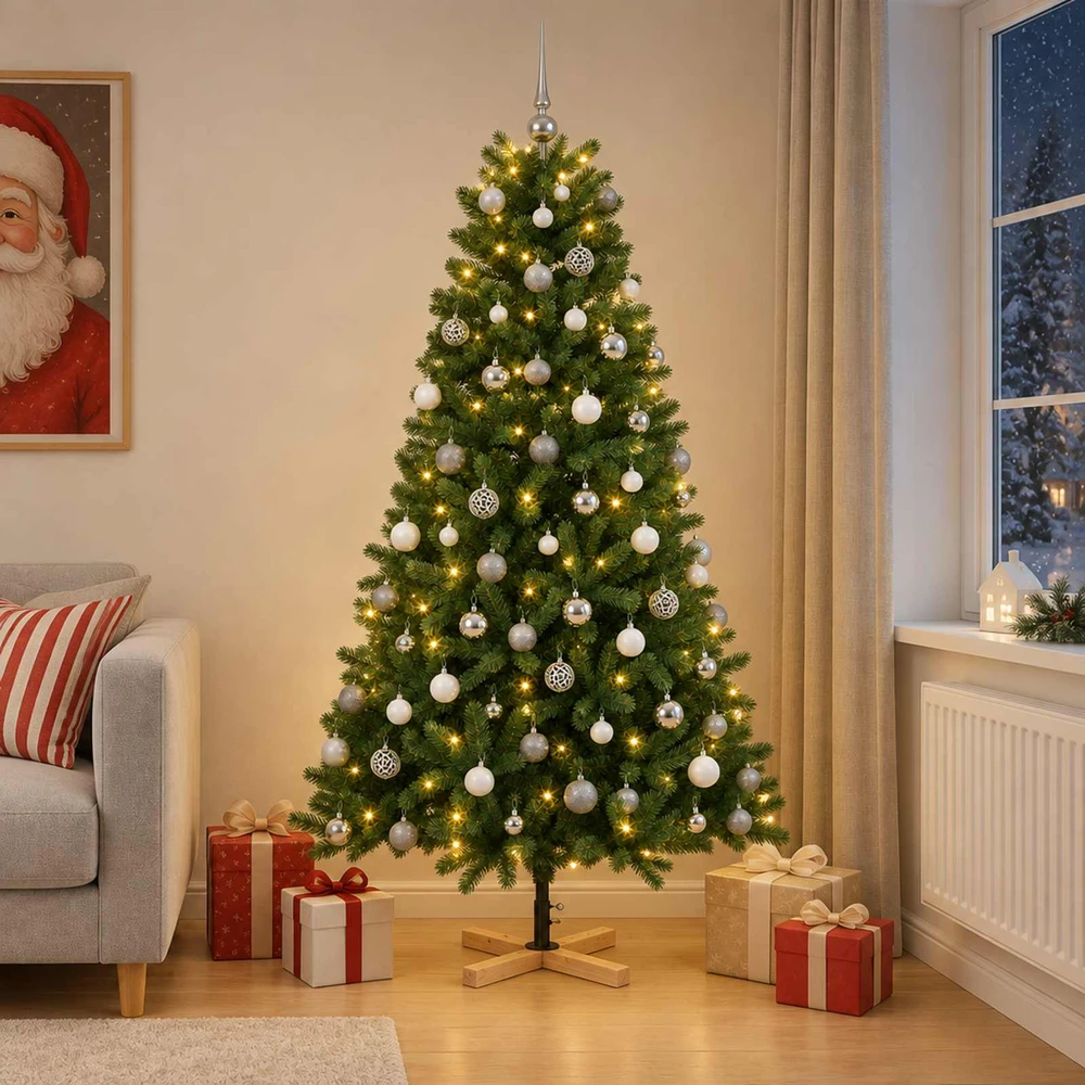 Dirbtinė kalėdinė eglutė su rutuliuku 210 cm 300 LED