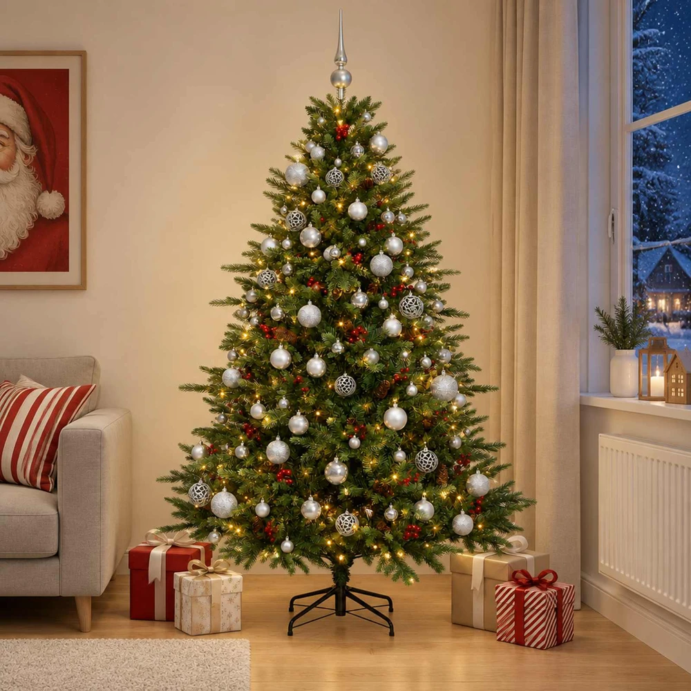 Dirbtinė kalėdinė eglutė su rutuliuku 210 cm 300 LED