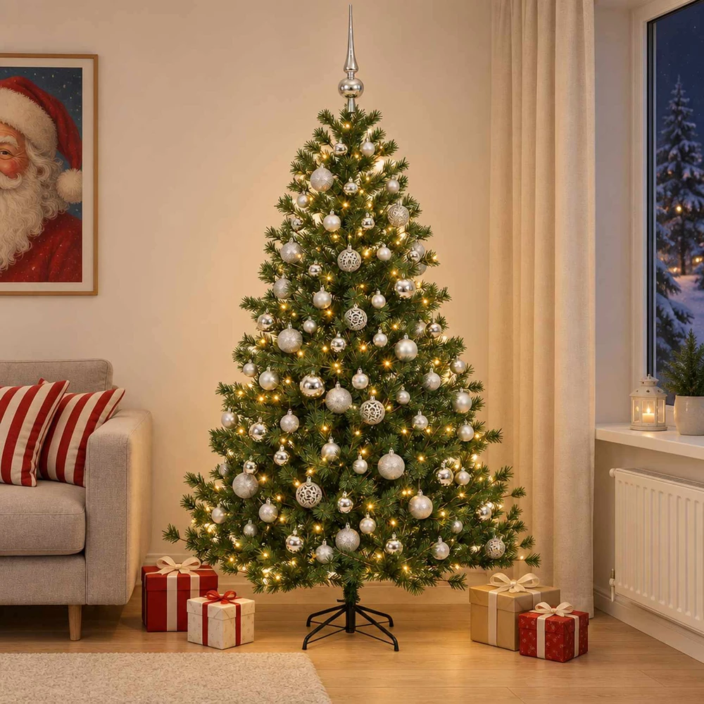 Dirbtinė kalėdinė eglutė su rutuliuku 210 cm 300 LED