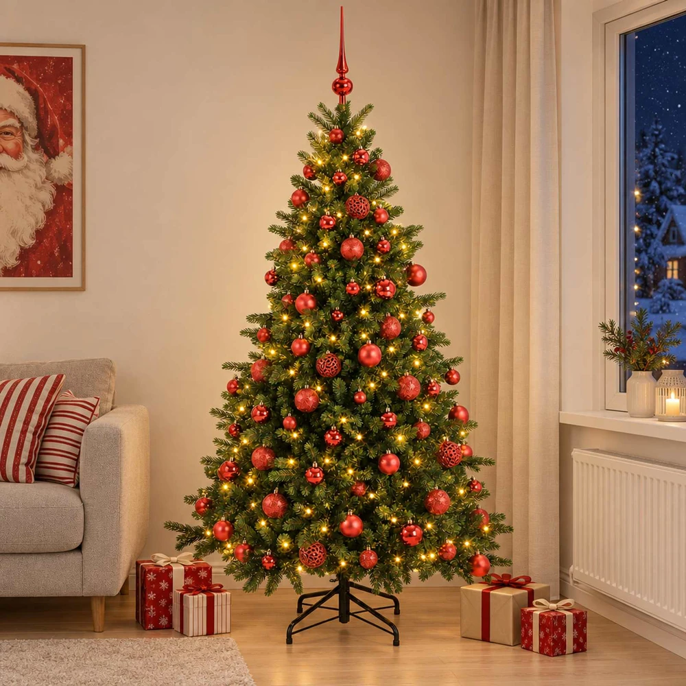 Dirbtinė kalėdinė eglutė su rutuliuku 210 cm 300 LED