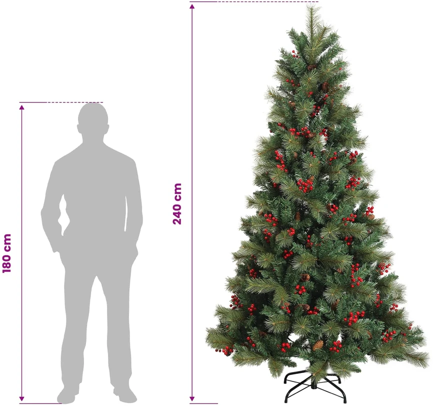 Dirbtinė kalėdinė eglutė su rutuliuku 240 cm 300 LED