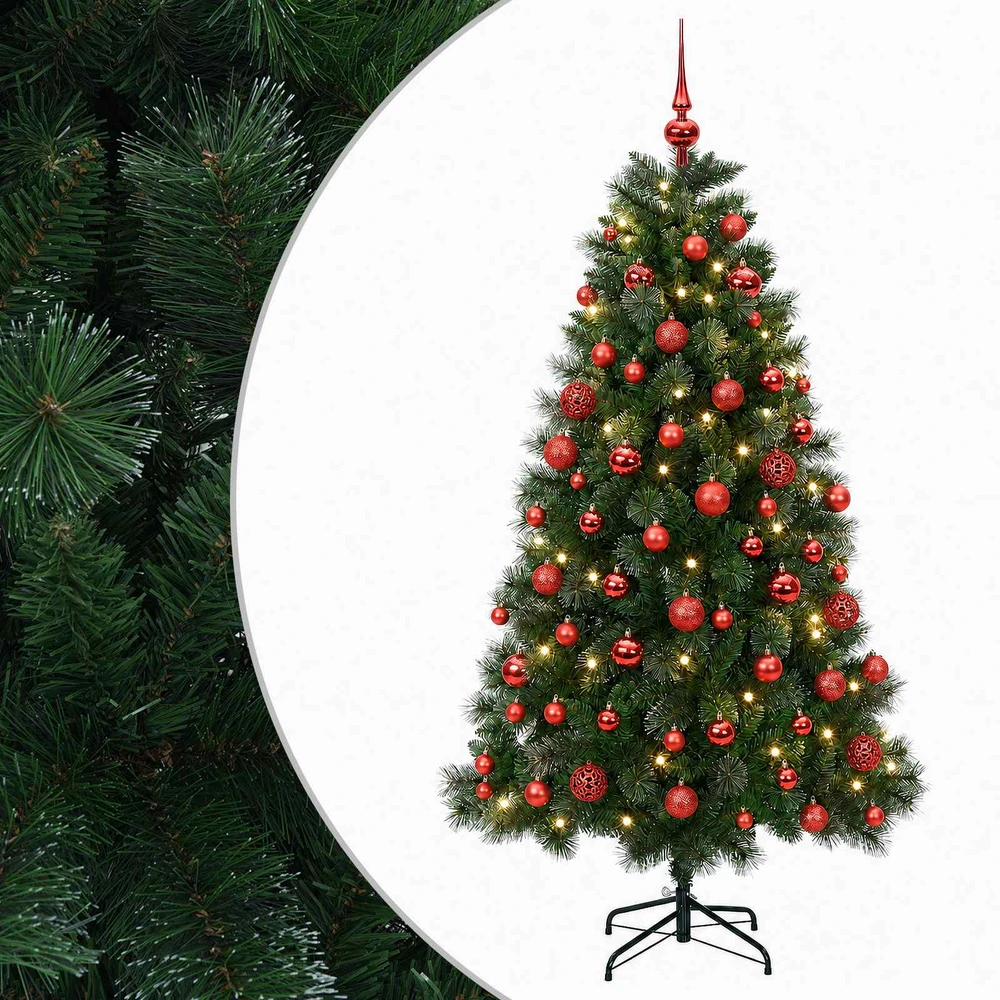 Dirbtinė kalėdinė eglutė su žaisliukais 210 cm 300 LED