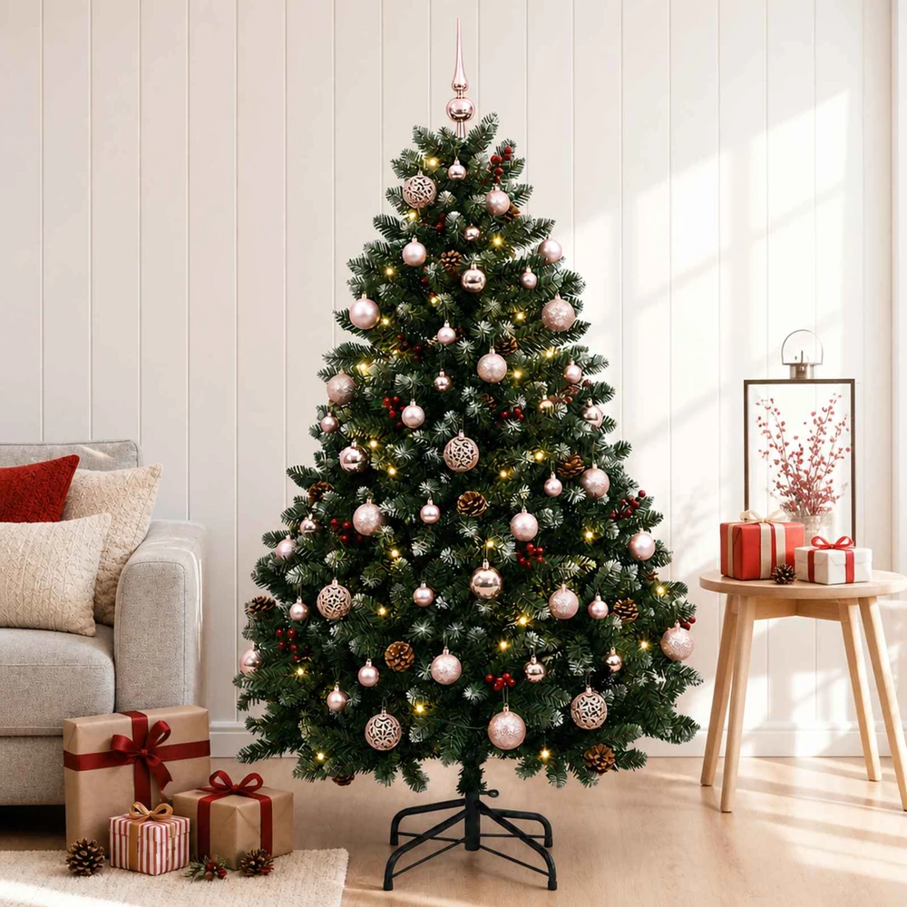 Dirbtinė kalėdinė eglutė, žalia su žaisliukais 180 cm 300 LED