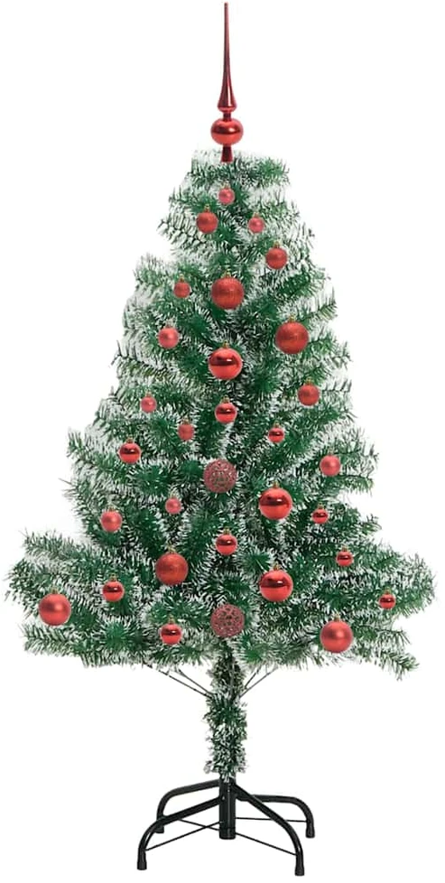 Artificial Christmas Tree Flocked Žalia ir balta 120 cm