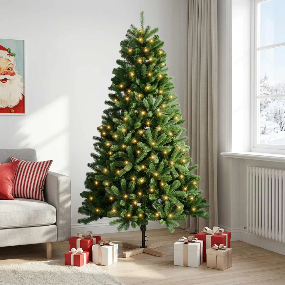 Dirbtinė Kalėdų eglutė 120 cm 150 LED Šilta balta PVC Žalia