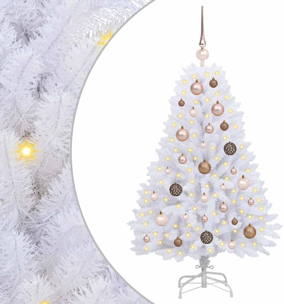 Dirbtinė Kalėdų eglutė 120 cm PVC ir Plienas Balta